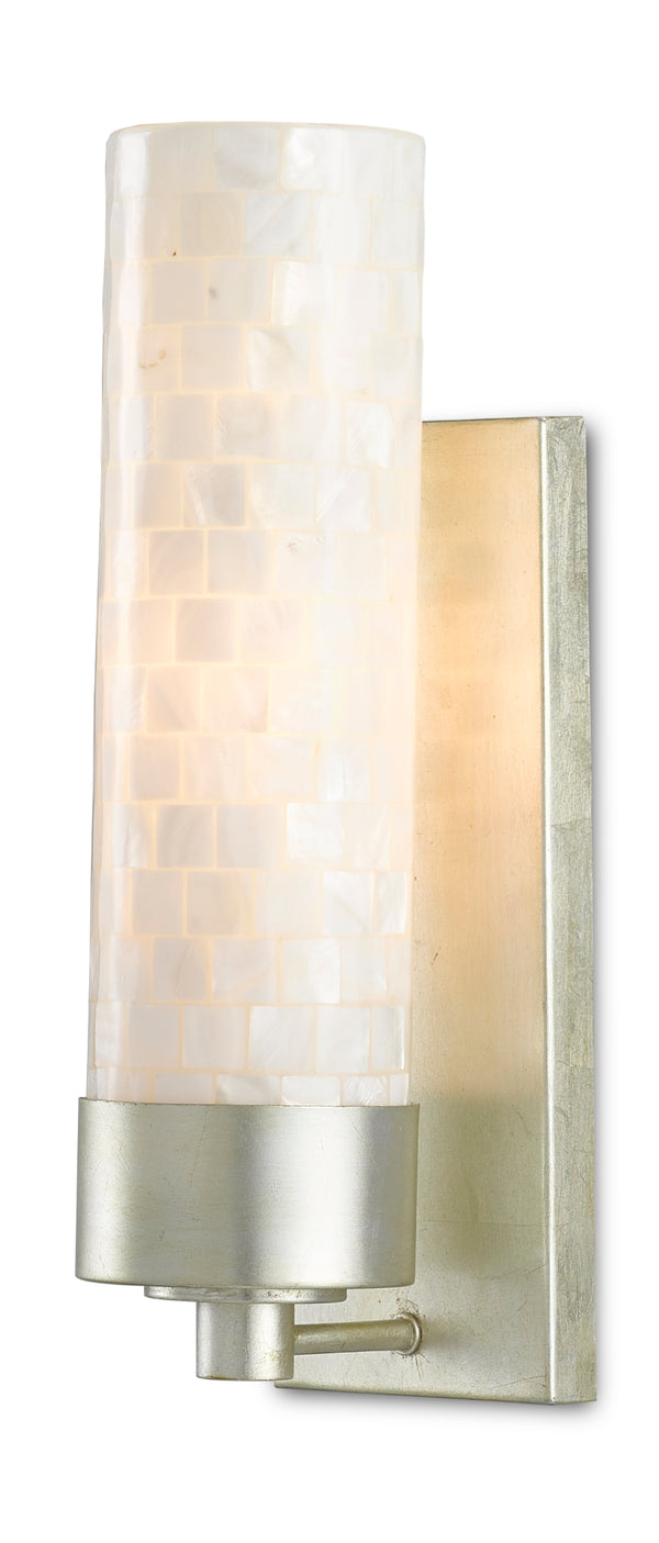 Abadan Wall Sconce - Elegant Mother of Pearl Shade & Polished Nickel Finish for Hallway & Bath