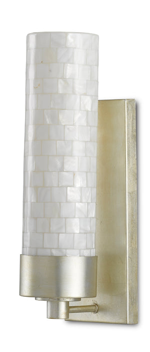 Abadan Wall Sconce - Elegant Mother of Pearl Shade & Polished Nickel Finish for Hallway & Bath