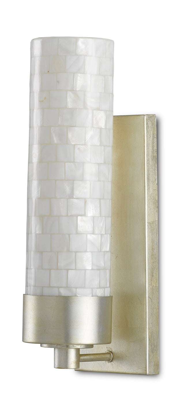 Abadan Wall Sconce - Elegant Mother of Pearl Shade & Polished Nickel Finish for Hallway & Bath