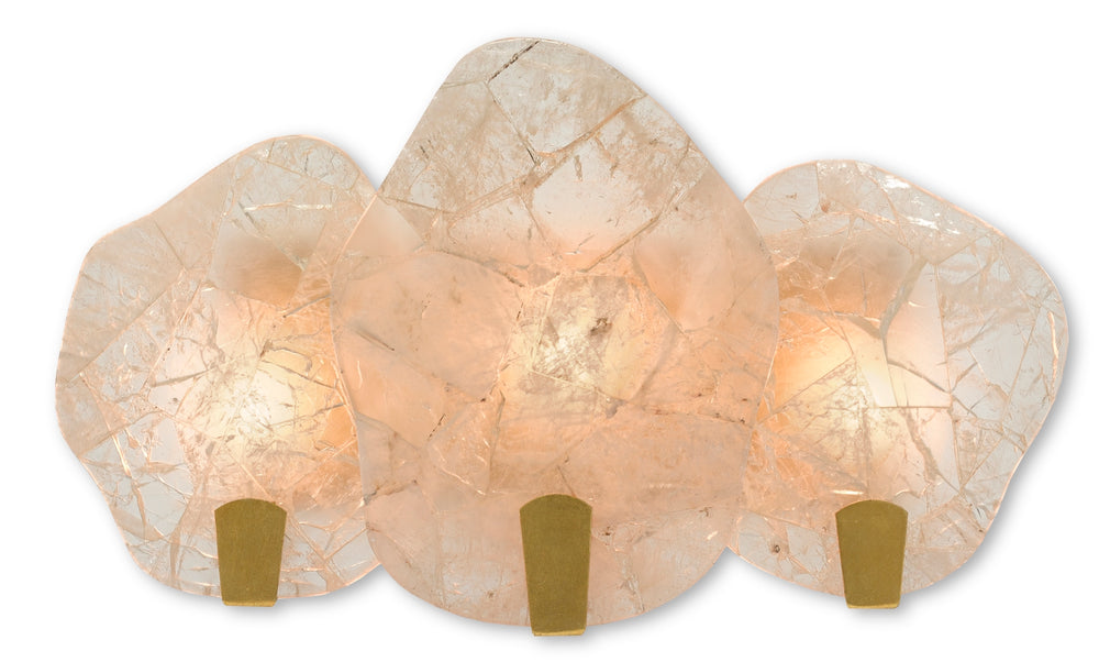 Nightfall Wall Sconce - Contemporary Gold Leaf & Smoky Quartz Lighting for Indoor Elegance & Style