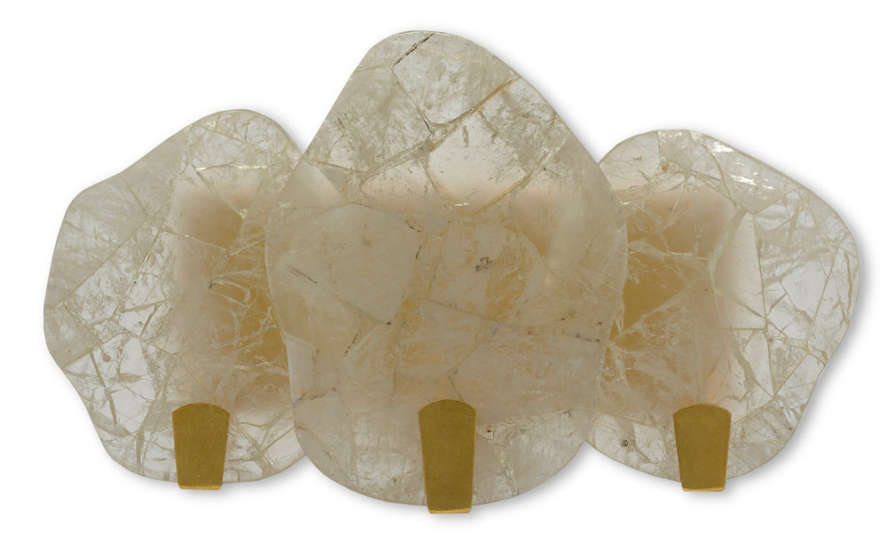 Nightfall Wall Sconce - Contemporary Gold Leaf & Smoky Quartz Lighting for Indoor Elegance & Style