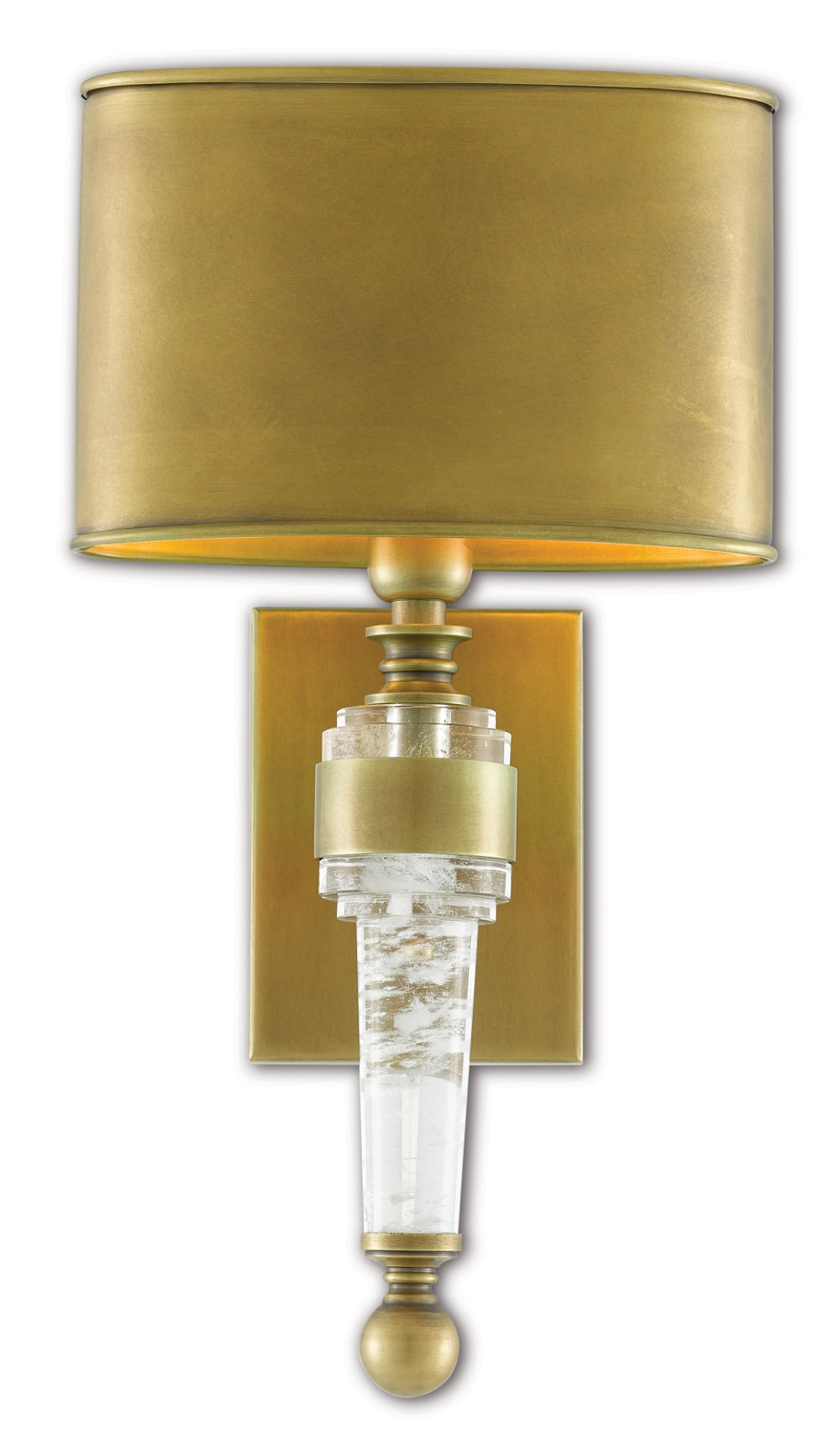 Lindau Wall Sconce - Antique Brass Finish with Faux Rock Crystal Design for Elegant Indoor Lighting