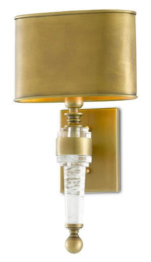 Lindau Wall Sconce - Antique Brass Finish with Faux Rock Crystal Design for Elegant Indoor Lighting