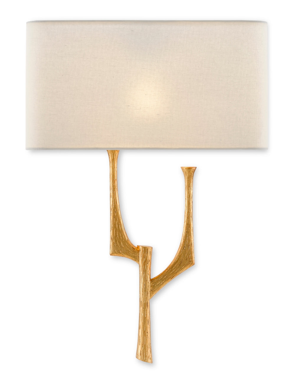 Bodnant Left Wall Sconce - Elegant Antique Gold Leaf Finish with Unique Abstract Design & Shade