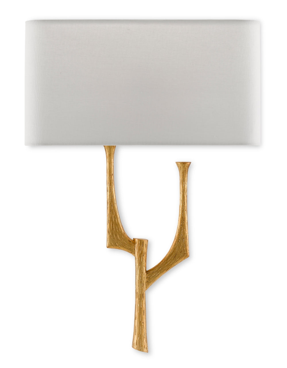 Bodnant Left Wall Sconce - Elegant Antique Gold Leaf Finish with Unique Abstract Design & Shade