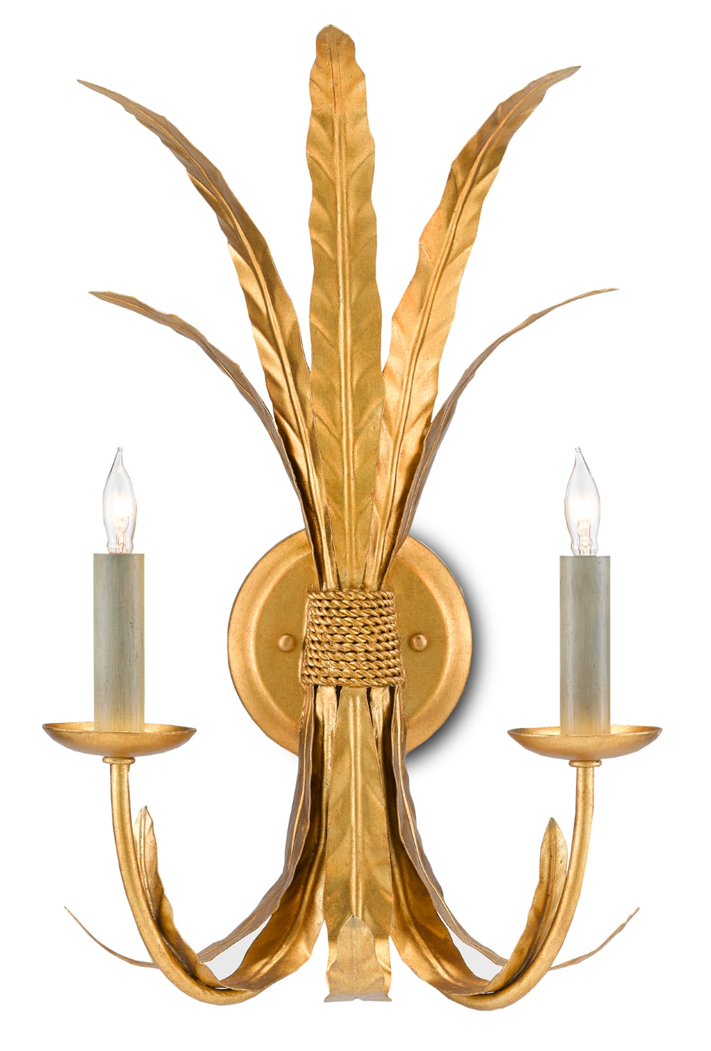 Bette Wall Sconce - Grecian Gold Leaf Finish, Elegant Wrought Iron Design, Bunny Williams Collection