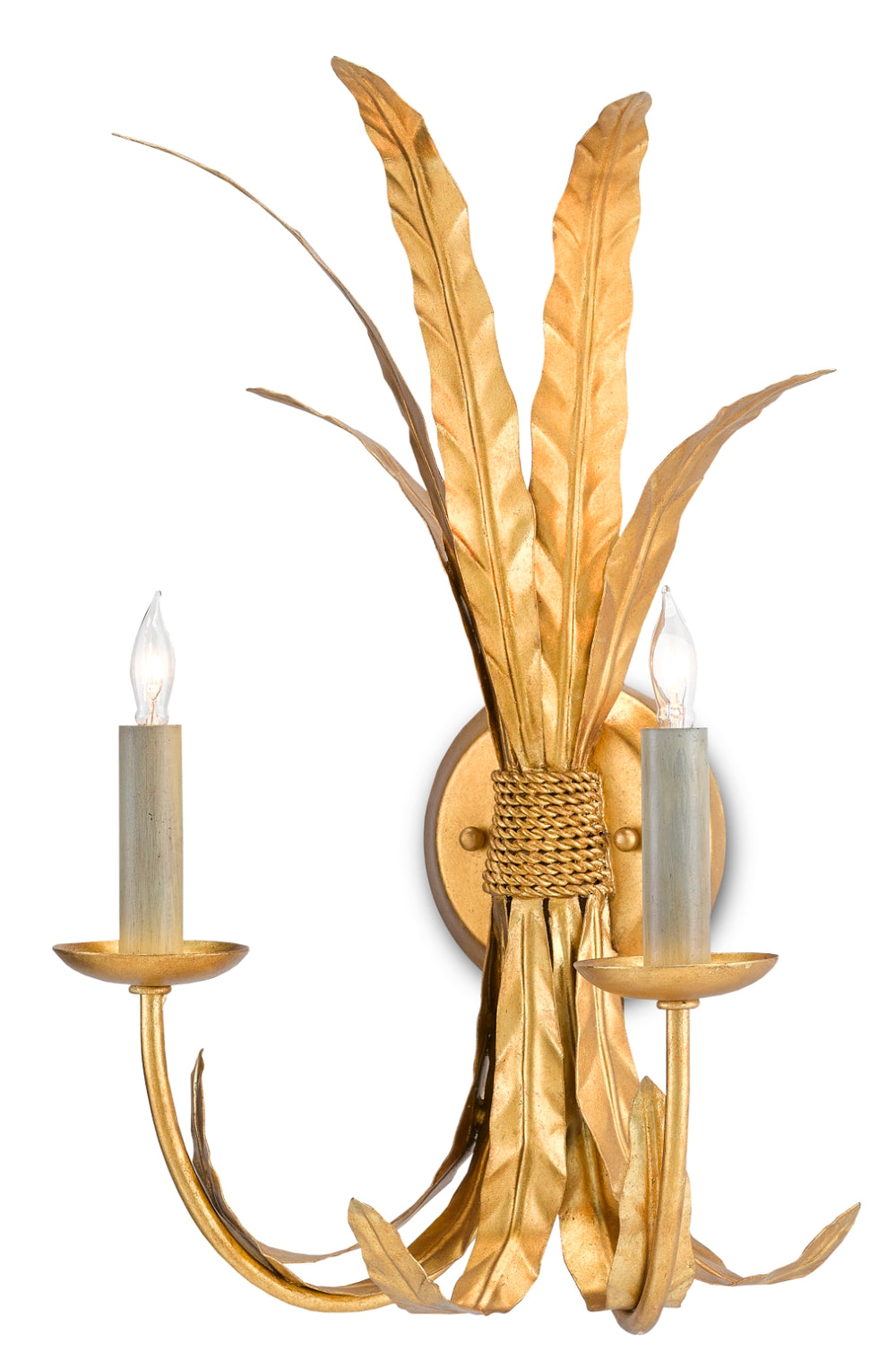 Bette Wall Sconce - Grecian Gold Leaf Finish, Elegant Wrought Iron Design, Bunny Williams Collection