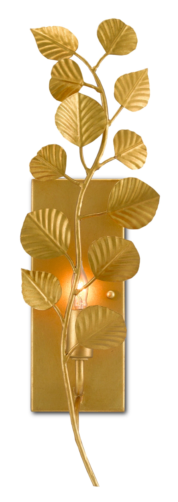 Golden Eucalyptus Wall Sconce - Elegant Nature-Inspired Gold Leaf Design from Aviva Stanoff Collection