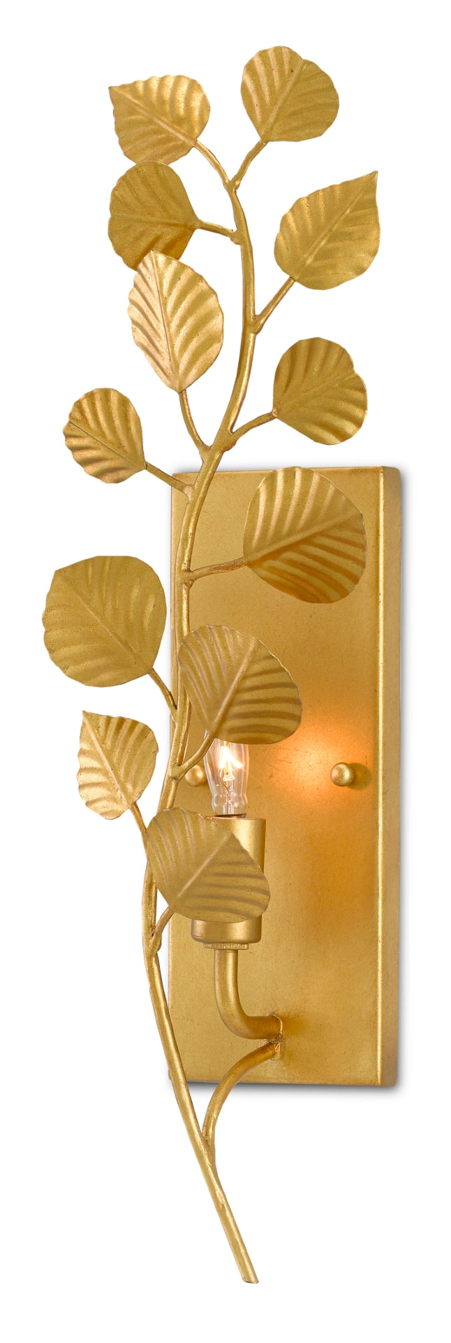 Golden Eucalyptus Wall Sconce - Elegant Nature-Inspired Gold Leaf Design from Aviva Stanoff Collection