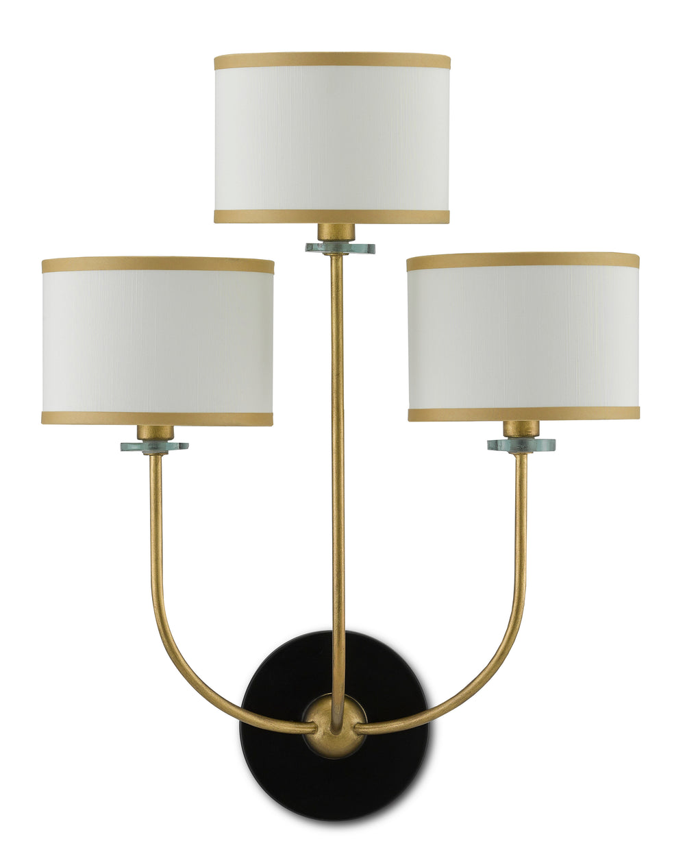 Croydon Wall Sconce - Elegant Waterlily-Inspired Design in Brass and Satin Black Finish, 24" Height