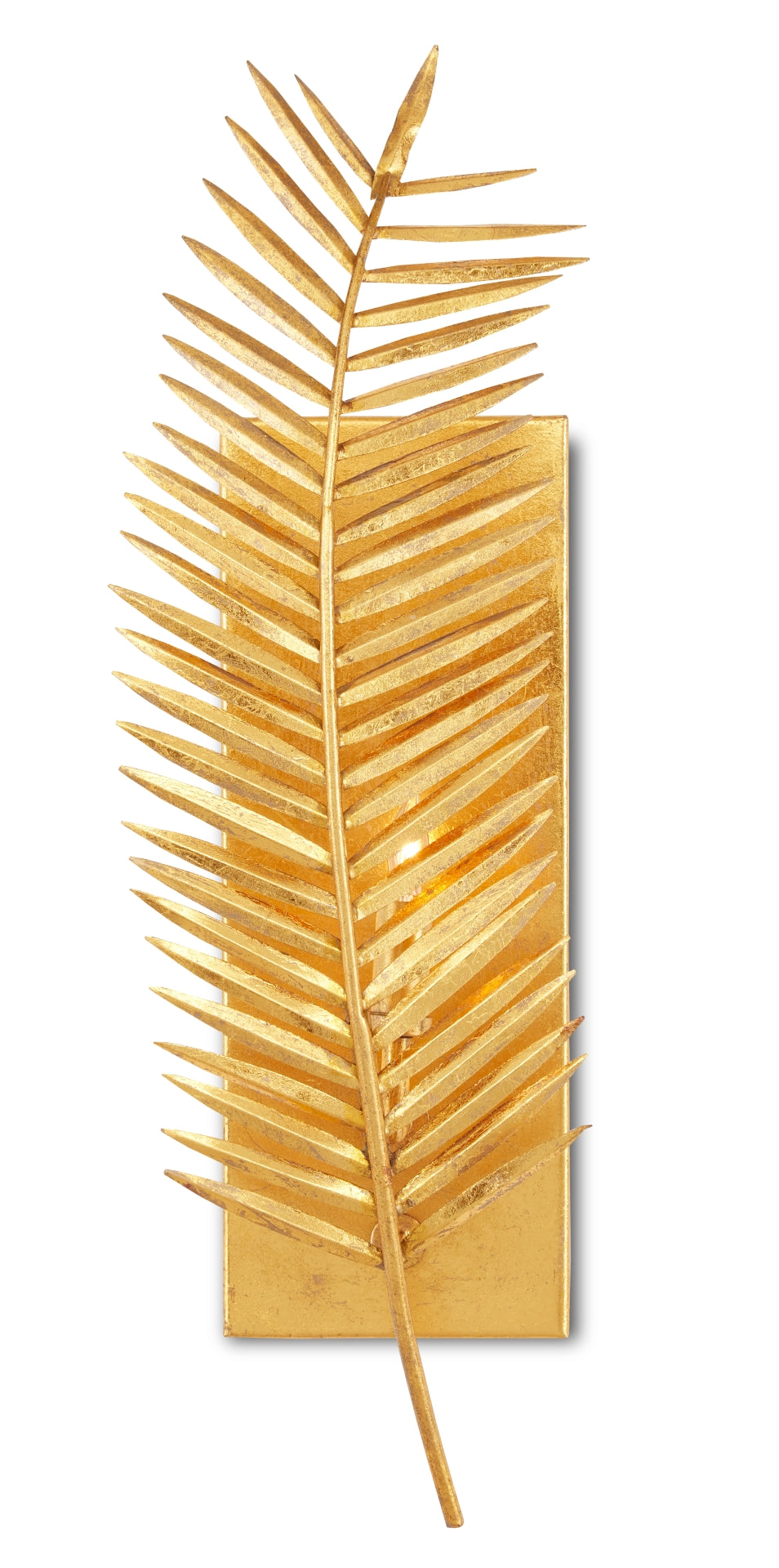 Janaki Wall Sconce - Exquisite Gold Leaf Wrought Iron Design with Stunning Palm Leaf Accents