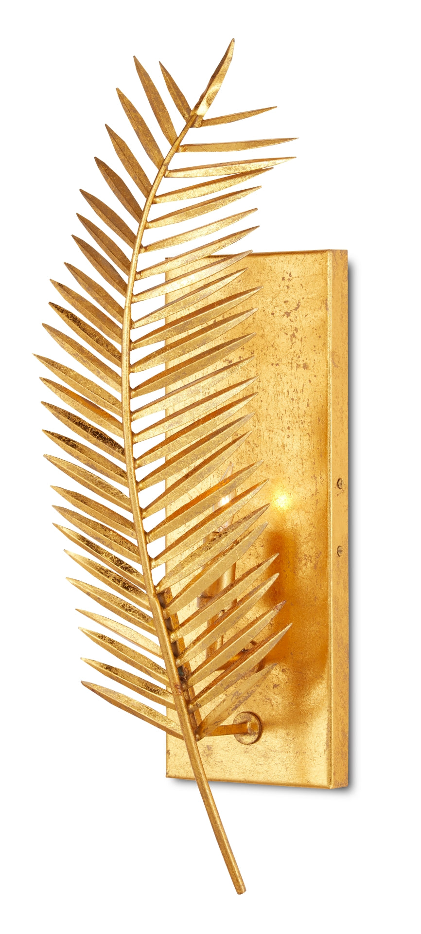 Janaki Wall Sconce - Exquisite Gold Leaf Wrought Iron Design with Stunning Palm Leaf Accents