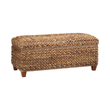 Laughton Country Rustic Hand-Woven Storage Trunk - Amber Finish, Spacious & Stylish Design!