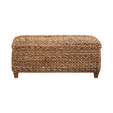 Laughton Country Rustic Hand-Woven Storage Trunk - Amber Finish, Spacious & Stylish Design!