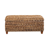 Laughton Country Rustic Hand-Woven Storage Trunk - Amber Finish, Spacious & Stylish Design!