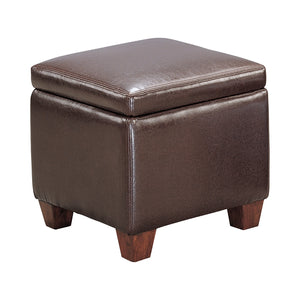 Casual Cube Storage Ottoman - Stylish Brown Faux Leather, Modern Design with Hidden Storage Space