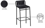 Dax Faux Leather / Iron Contemporary Black Faux Leather Counter Stool - 15.5" W x 15" D x 33" H