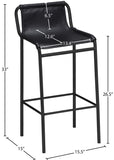 Dax Faux Leather / Iron Contemporary Black Faux Leather Counter Stool - 15.5" W x 15" D x 33" H