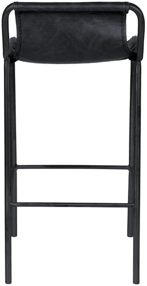 Dax Faux Leather / Iron Contemporary Black Faux Leather Counter Stool - 15.5" W x 15" D x 33" H