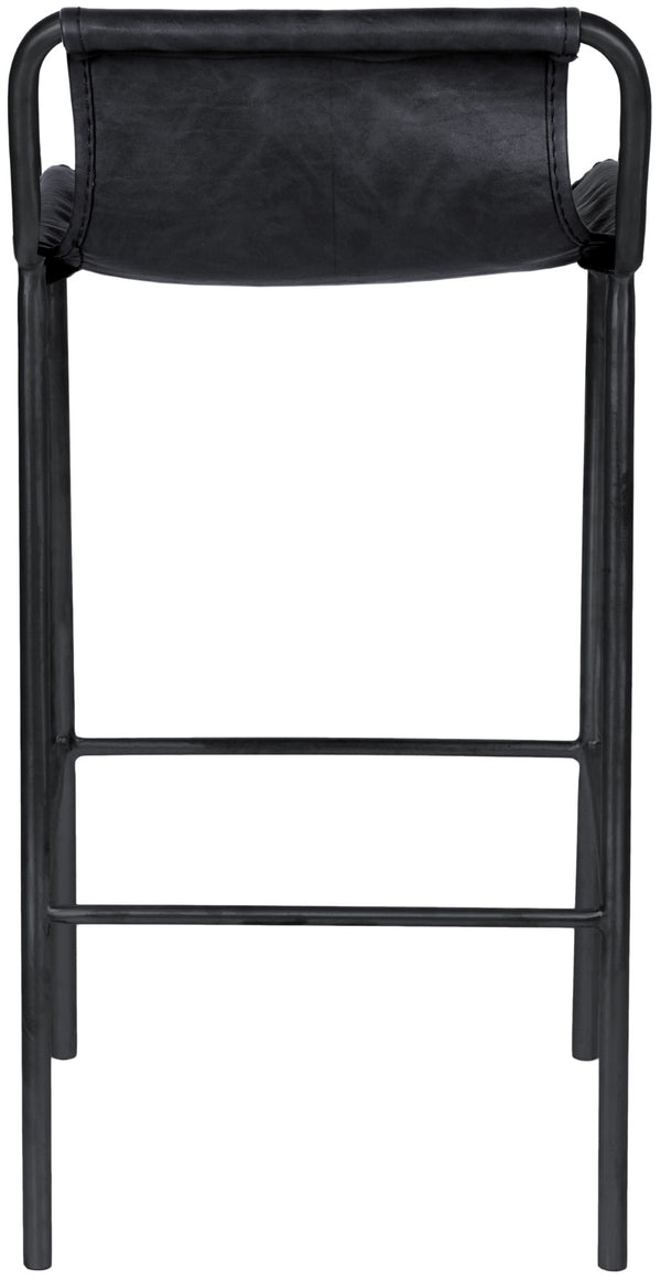 Dax Faux Leather / Iron Contemporary Black Faux Leather Counter Stool - 15.5" W x 15" D x 33" H