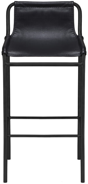 Dax Faux Leather / Iron Contemporary Black Faux Leather Counter Stool - 15.5" W x 15" D x 33" H