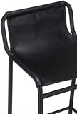 Dax Faux Leather / Iron Contemporary Black Faux Leather Counter Stool - 15.5" W x 15" D x 33" H