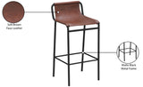 Dax Faux Leather / Iron Contemporary Brown Faux Leather Counter Stool - 15.5" W x 15" D x 33" H