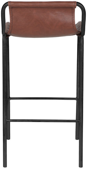 Dax Faux Leather / Iron Contemporary Brown Faux Leather Counter Stool - 15.5" W x 15" D x 33" H