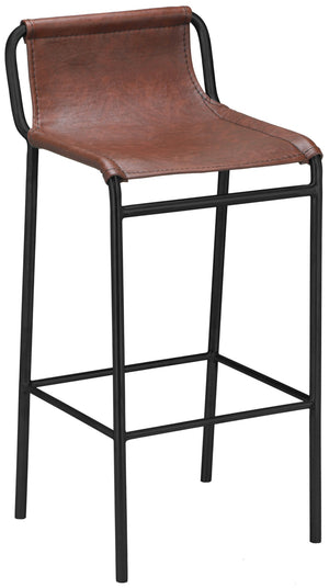 Dax Faux Leather / Iron Contemporary Brown Faux Leather Counter Stool - 15.5" W x 15" D x 33" H