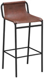 Dax Faux Leather / Iron Contemporary Brown Faux Leather Counter Stool - 15.5" W x 15" D x 33" H