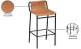 Dax Faux Leather / Iron Contemporary Cognac Faux Leather Counter Stool - 15.5" W x 15" D x 33" H