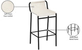 Dax Faux Leather / Iron Contemporary Cream Faux Leather Counter Stool - 15.5" W x 15" D x 33" H