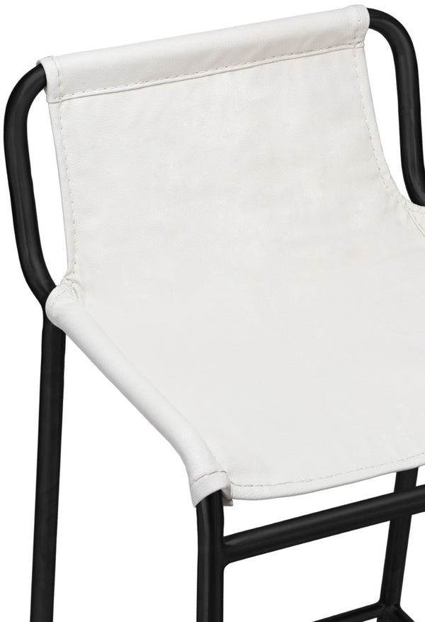 Dax Faux Leather / Iron Contemporary Cream Faux Leather Counter Stool - 15.5" W x 15" D x 33" H