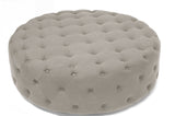 Baxton Studio Cardiff Beige Linen Modern Tufted Ottoman