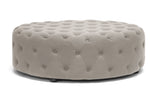 Cardiff Linen Modern Tufted Ottoman