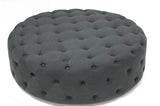 Baxton Studio Cardiff Dark Gray Linen Modern Tufted Ottoman