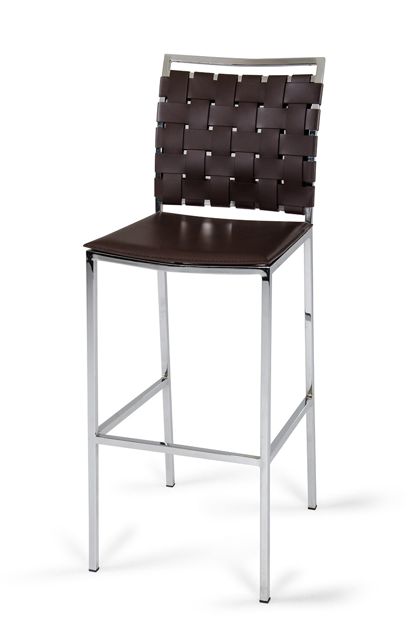 VIG Furniture Shasta - Modern Brown Eco-Leather Bar Stool (Set of 2) VGHR5011B-BRN