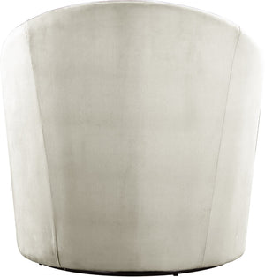 Alessio Velvet / Engineered Wood / Foam Contemporary Cream Velvet Accent Chair - 30" W x 28.5" D x 32" H