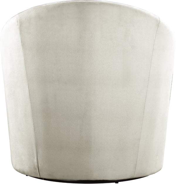 Alessio Velvet / Engineered Wood / Foam Contemporary Cream Velvet Accent Chair - 30" W x 28.5" D x 32" H