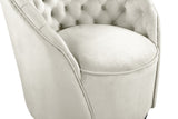 Alessio Velvet / Engineered Wood / Foam Contemporary Cream Velvet Accent Chair - 30" W x 28.5" D x 32" H