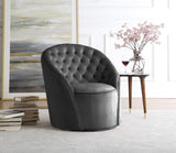 Alessio Velvet / Engineered Wood / Foam Contemporary Grey Velvet Accent Chair - 30" W x 28.5" D x 32" H