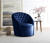 Alessio Velvet / Engineered Wood / Foam Contemporary Navy Velvet Accent Chair - 30" W x 28.5" D x 32" H