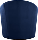 Alessio Velvet / Engineered Wood / Foam Contemporary Navy Velvet Accent Chair - 30" W x 28.5" D x 32" H