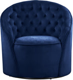 Alessio Velvet / Engineered Wood / Foam Contemporary Navy Velvet Accent Chair - 30" W x 28.5" D x 32" H