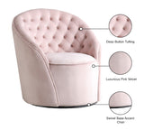 Alessio Velvet / Engineered Wood / Foam Contemporary Pink Velvet Accent Chair - 30" W x 28.5" D x 32" H