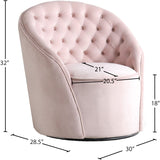 Alessio Velvet / Engineered Wood / Foam Contemporary Pink Velvet Accent Chair - 30" W x 28.5" D x 32" H