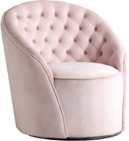 Alessio Velvet / Engineered Wood / Foam Contemporary Pink Velvet Accent Chair - 30" W x 28.5" D x 32" H