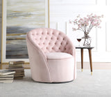 Alessio Velvet / Engineered Wood / Foam Contemporary Pink Velvet Accent Chair - 30" W x 28.5" D x 32" H