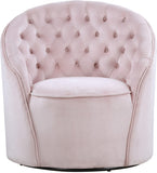 Alessio Velvet / Engineered Wood / Foam Contemporary Pink Velvet Accent Chair - 30" W x 28.5" D x 32" H