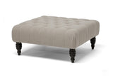 Baxton Studio Keswick Beige Linen Modern Tufted Ottoman